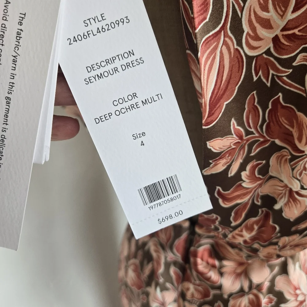 Seymour Deep Ochre Multi Dress Sz 4 - Picture 3 of 6